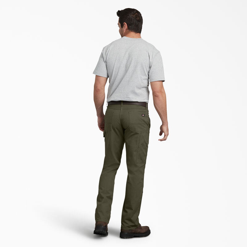 Dickies Regular Fit Ripstop Carpenter Pants Rinsed Moss Green ID-dyklFmth