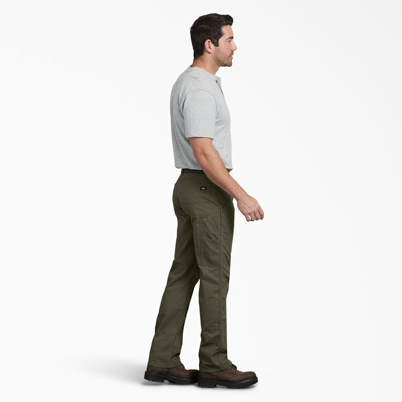 Dickies Regular Fit Ripstop Carpenter Pants Rinsed Moss Green ID-dyklFmth
