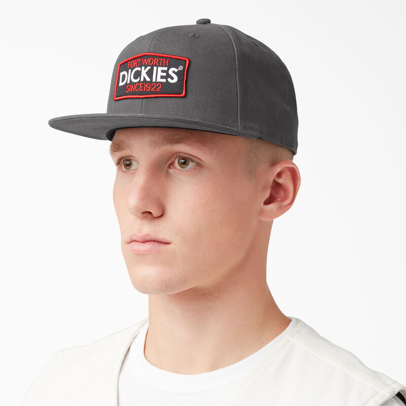 Dickies Logo Patch Flat Bill Cap Slate Gray ID-e1tTIooz
