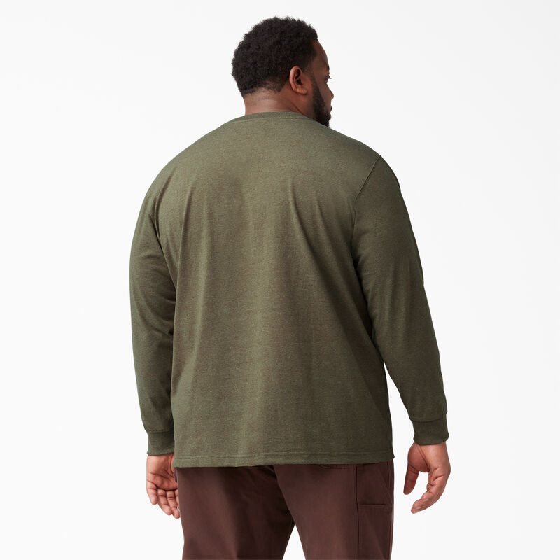Dickies Heavyweight Heathered Long Sleeve Pocket T-Shirt Military Green Heather ID-e7LiX2cU