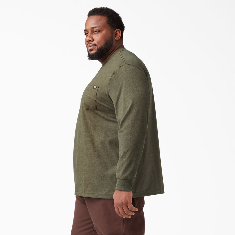 Dickies Heavyweight Heathered Long Sleeve Pocket T-Shirt Military Green Heather ID-e7LiX2cU