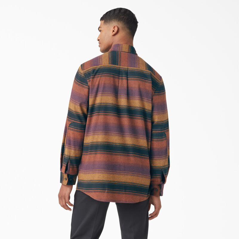 Dickies Long Sleeve Flannel Shirt Wine Blanket Stripe ID-eIWOfrW7
