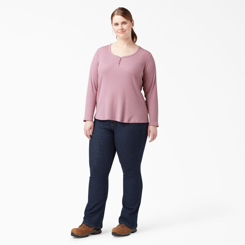 Dickies Plus Henley Long Sleeve Shirt Dusty Orchid ID-fCQrvhIs