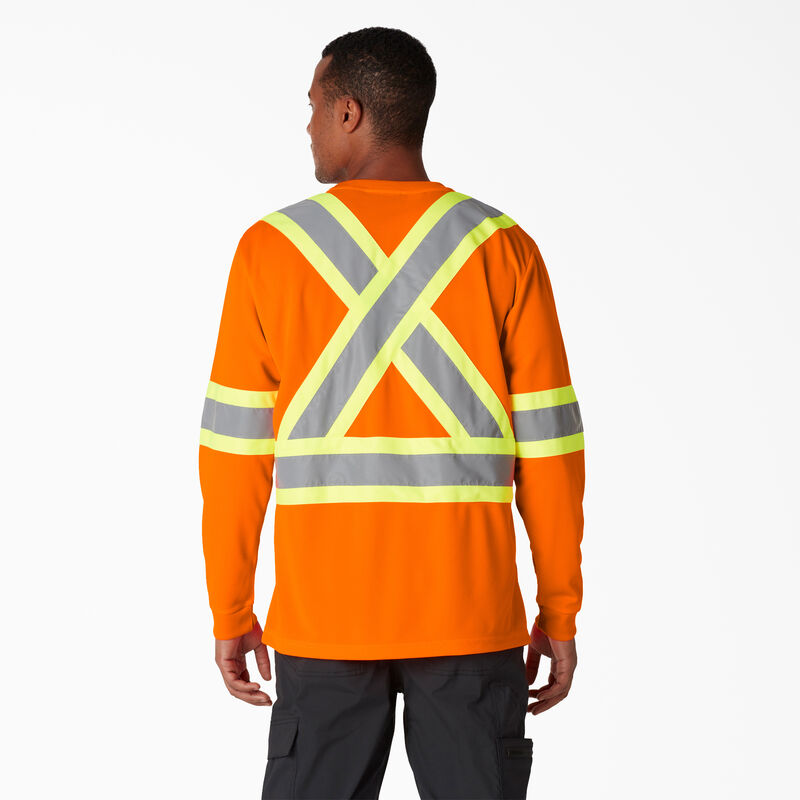 Dickies Hi Vis Safety Long Sleeve T-Shirt ANSI Orange ID-fLk5qCft