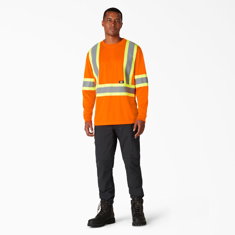 Dickies Hi Vis Safety Long Sleeve T-Shirt ANSI Orange ID-fLk5qCft