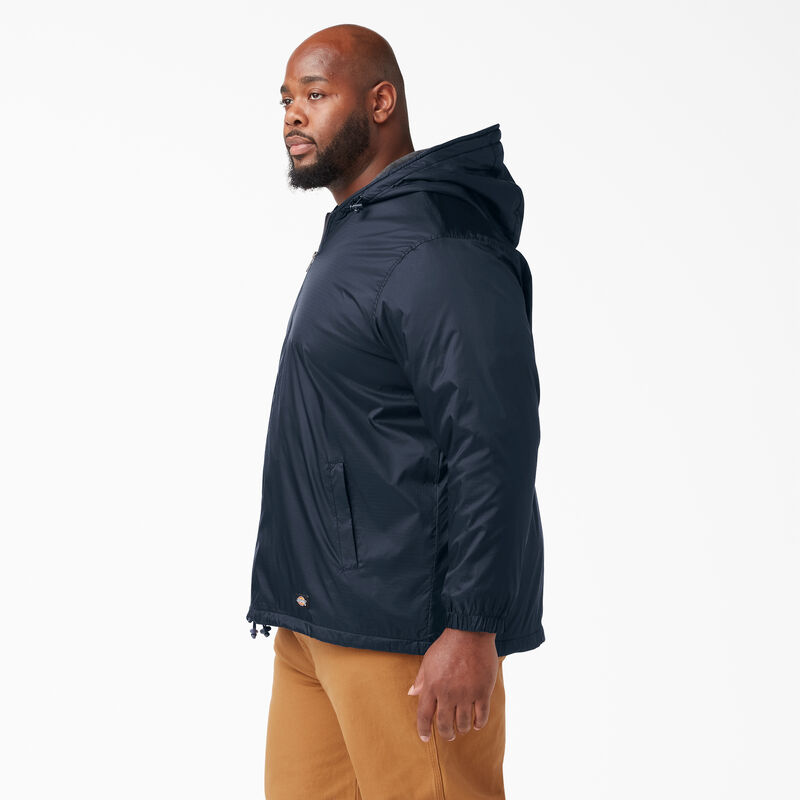 Dickies Fleece Lined Nylon Hooded Jacket Dark Navy ID-fTAv5ycD