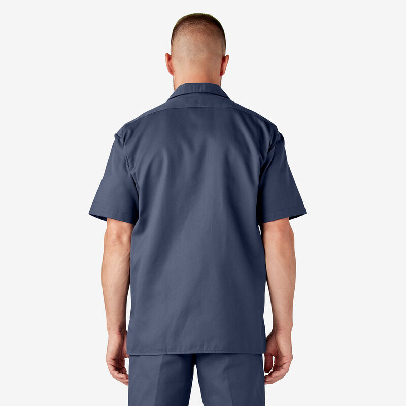 Dickies Short Sleeve Work Shirt Navy Blue ID-fThBxBdN