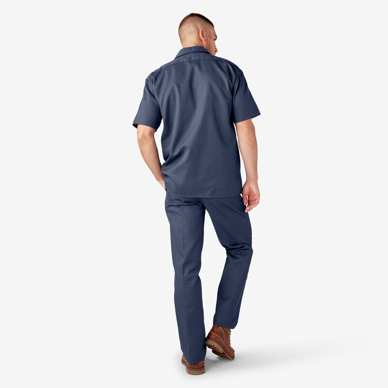 Dickies Short Sleeve Work Shirt Navy Blue ID-fThBxBdN