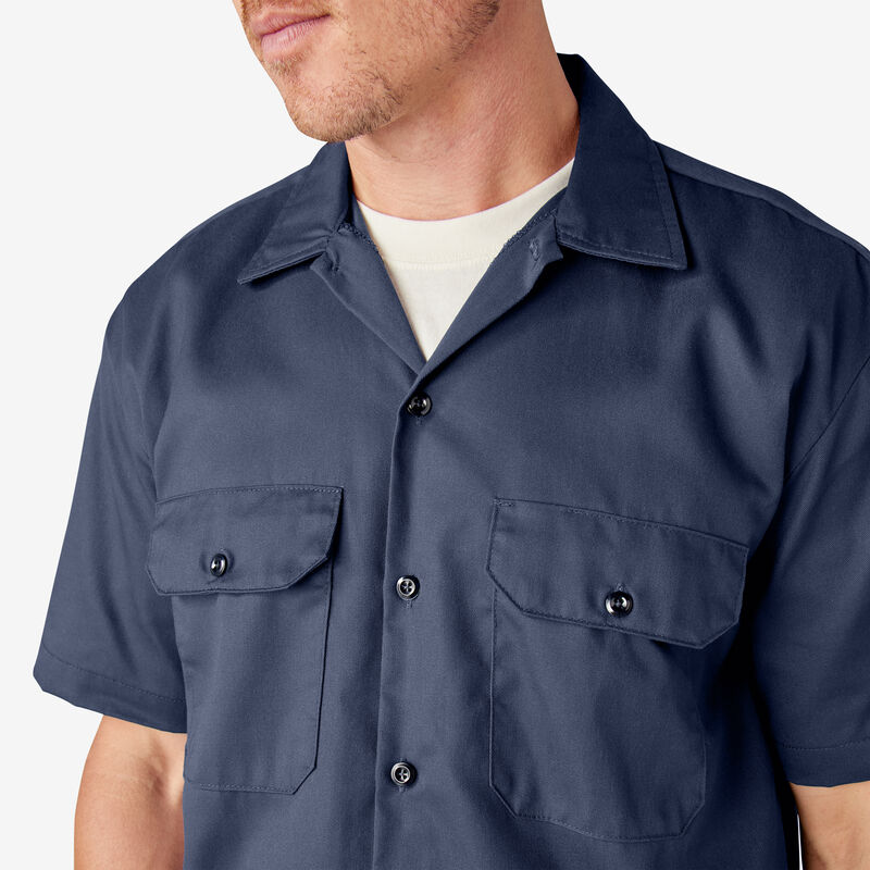 Dickies Short Sleeve Work Shirt Navy Blue ID-fThBxBdN