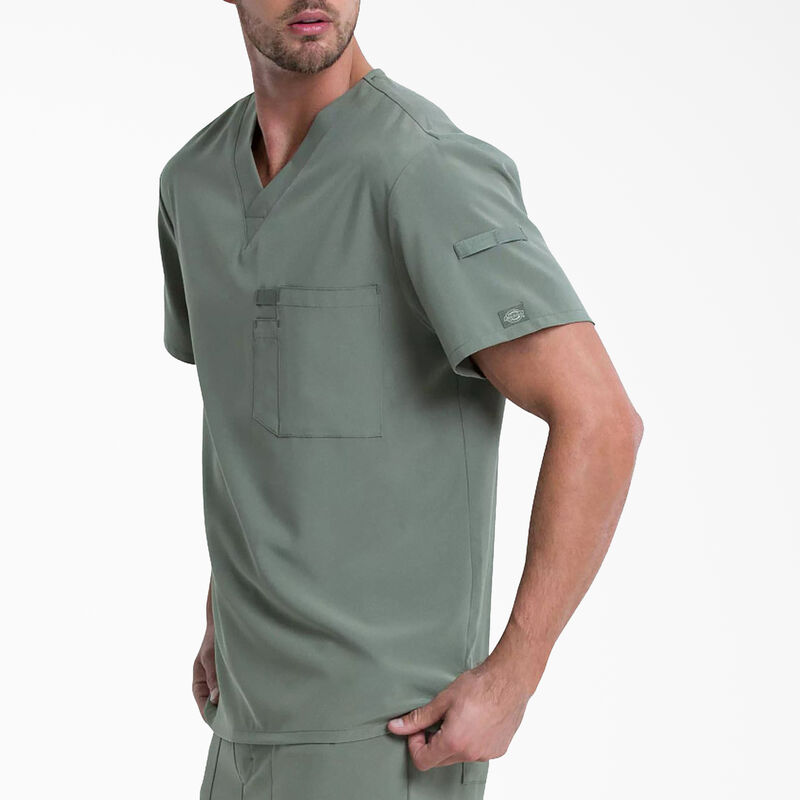 Dickies Men's EDS Essentials V-Neck Scrub Top Olive Green ID-fVBecwev