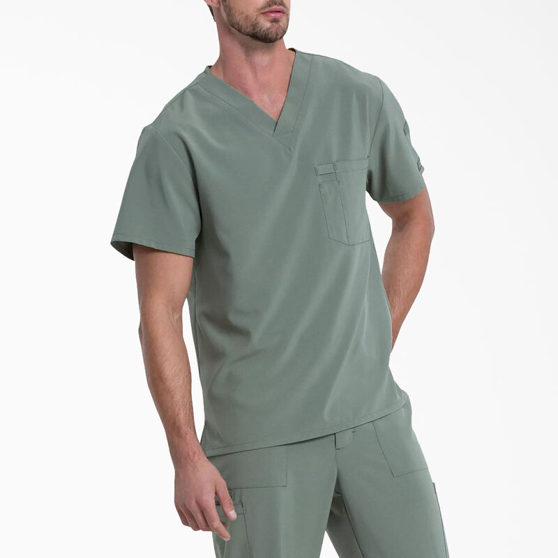 Dickies Men's EDS Essentials V-Neck Scrub Top Olive Green ID-fVBecwev