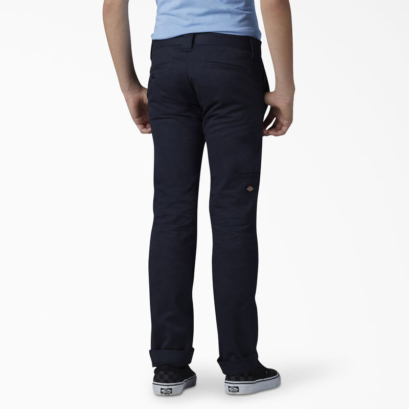 Dickies Boys' FLEX Skinny Fit Double Knee Pants, 4-20 Dark Navy ID-fYZUQANg