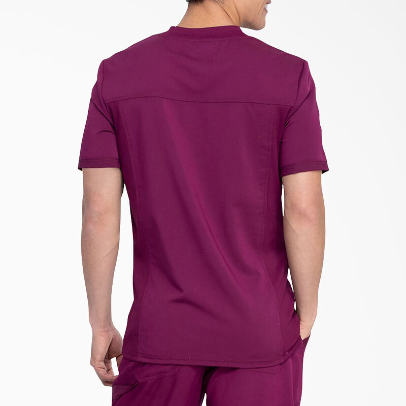 Dickies Men's Balance V-Neck Scrub Top with Patch Pockets Wine ID-fbItfMUG