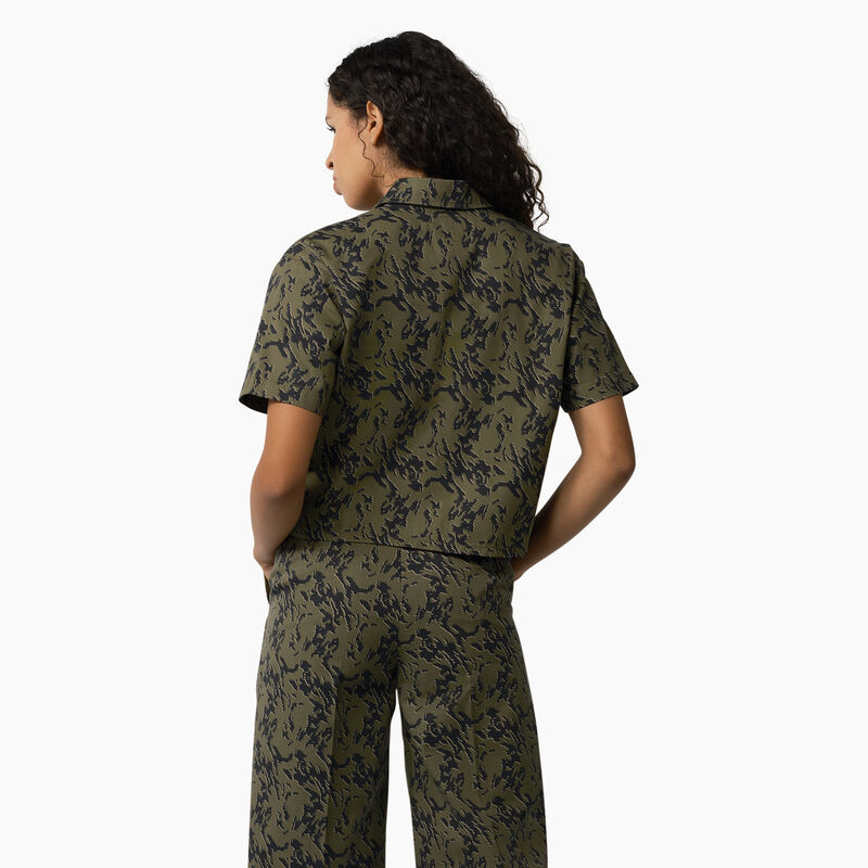 Dickies Drewsey Camo Cropped Work Shirt Military Green Glitch Camo ID-fbmvjzIq