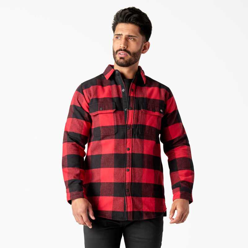 Dickies Heavyweight Brawny Flannel Shirt Red/Black Buffalo Plaid ID-ff0Cyj3i