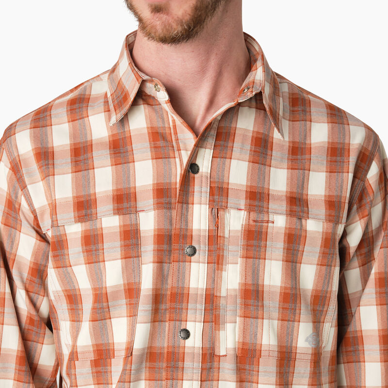 Dickies Cooling Long Sleeve Work Shirt Copper/Brown Plaid ID-fg2LqYl8