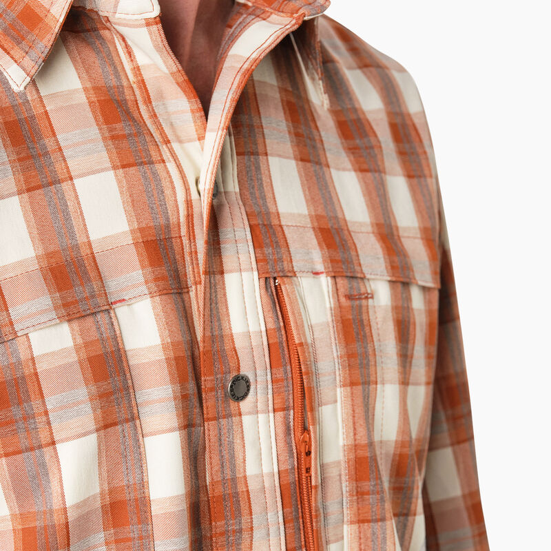 Dickies Cooling Long Sleeve Work Shirt Copper/Brown Plaid ID-fg2LqYl8