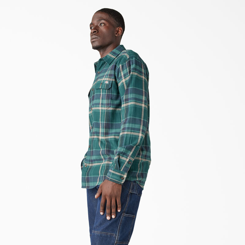 Dickies FLEX Long Sleeve Flannel Shirt Forest Green/Multi Plaid ID-fgIGasSU