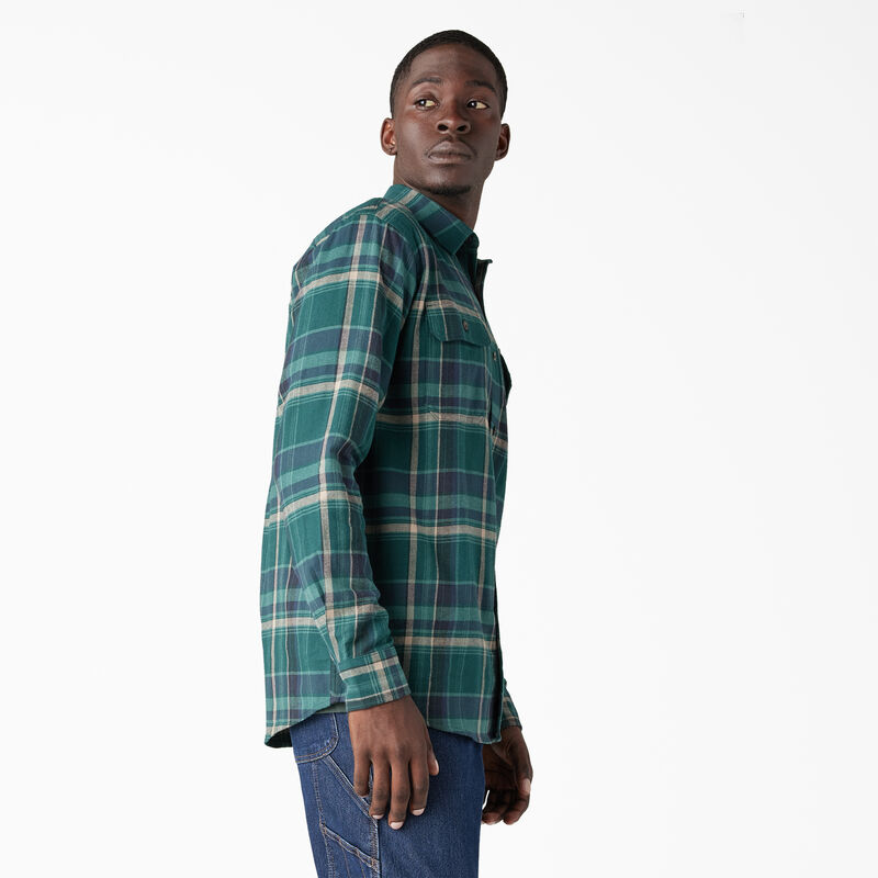 Dickies FLEX Long Sleeve Flannel Shirt Forest Green/Multi Plaid ID-fgIGasSU