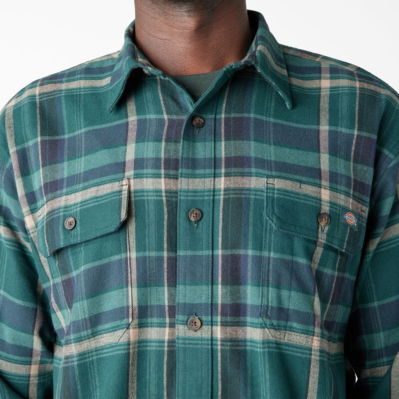 Dickies FLEX Long Sleeve Flannel Shirt Forest Green/Multi Plaid ID-fgIGasSU