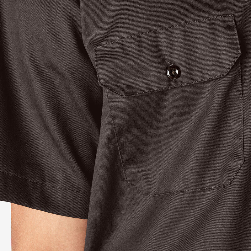 Dickies Short Sleeve Work Shirt Dark Brown ID-fkCKYlgo