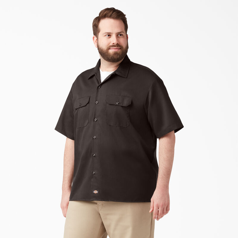 Dickies Short Sleeve Work Shirt Dark Brown ID-fkCKYlgo