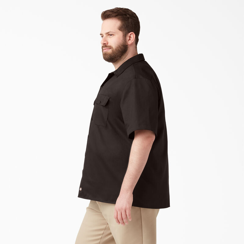 Dickies Short Sleeve Work Shirt Dark Brown ID-fkCKYlgo