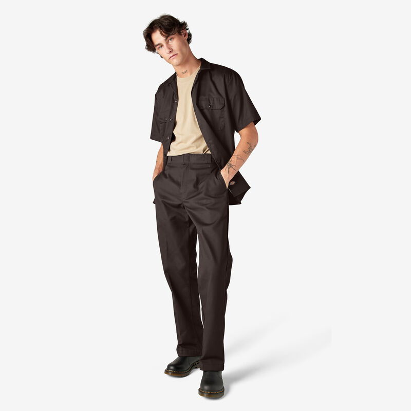 Dickies Short Sleeve Work Shirt Dark Brown ID-fkCKYlgo