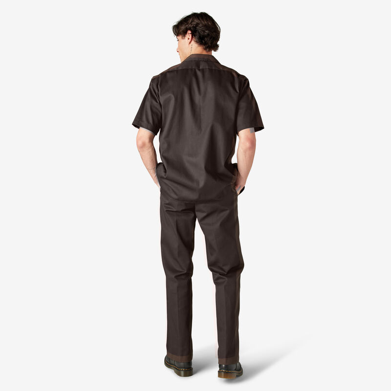 Dickies Short Sleeve Work Shirt Dark Brown ID-fkCKYlgo