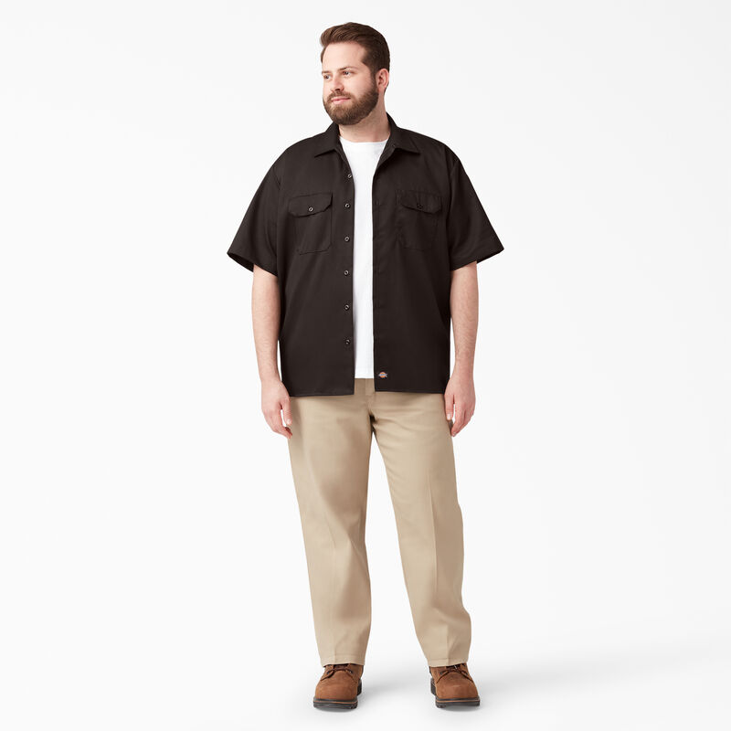 Dickies Short Sleeve Work Shirt Dark Brown ID-fkCKYlgo