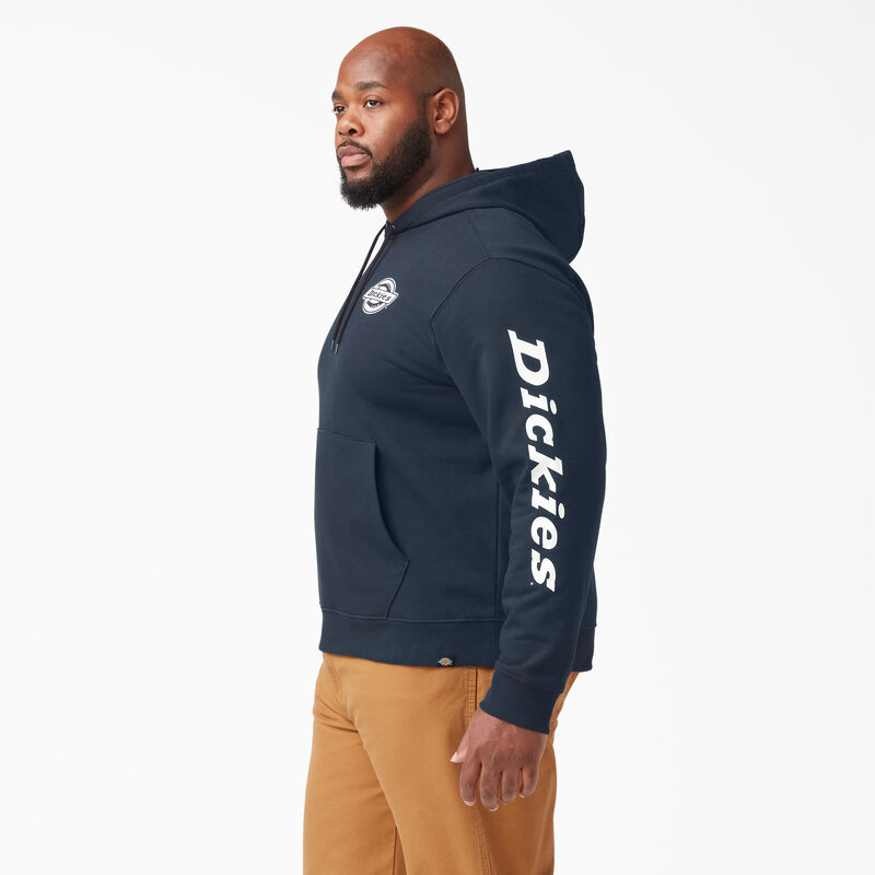 Dickies Logo Sleeve Fleece Hoodie Dark Navy ID-g9w20D3e