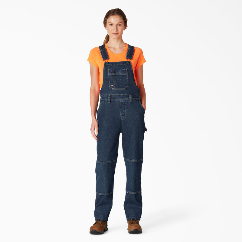 Dickies Warming Double Knee Bib Overalls Stonewashed Medium Blue ID-gDW5Oziw