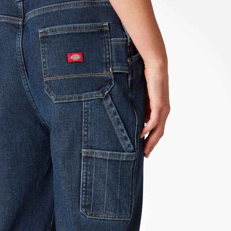 Dickies Warming Double Knee Bib Overalls Stonewashed Medium Blue ID-gDW5Oziw