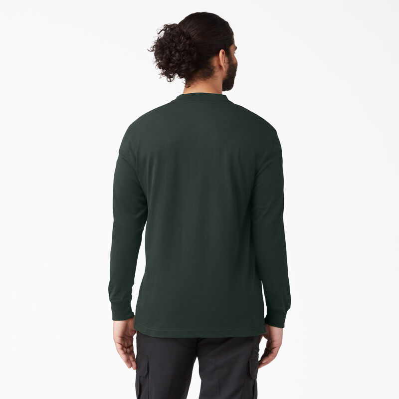 Dickies Heavyweight Long Sleeve Henley T-Shirt Hunter Green ID-gFGkb2YB