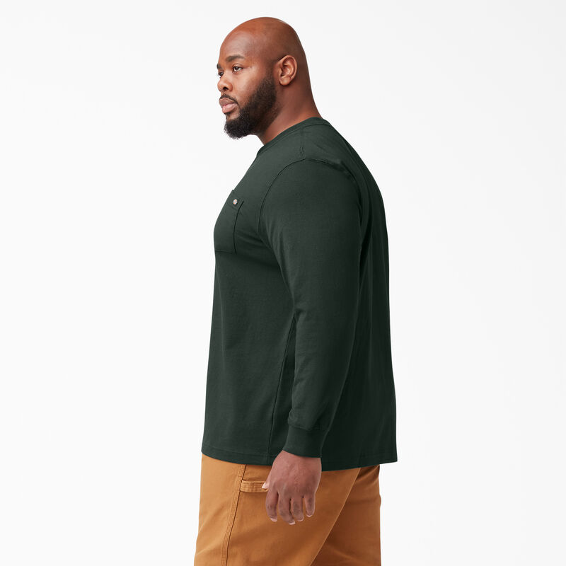 Dickies Heavyweight Long Sleeve Henley T-Shirt Hunter Green ID-gFGkb2YB