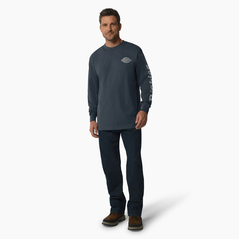 Dickies Long Sleeve Heavyweight Logo T-Shirt Airforce Blue ID-gQHLfWhH