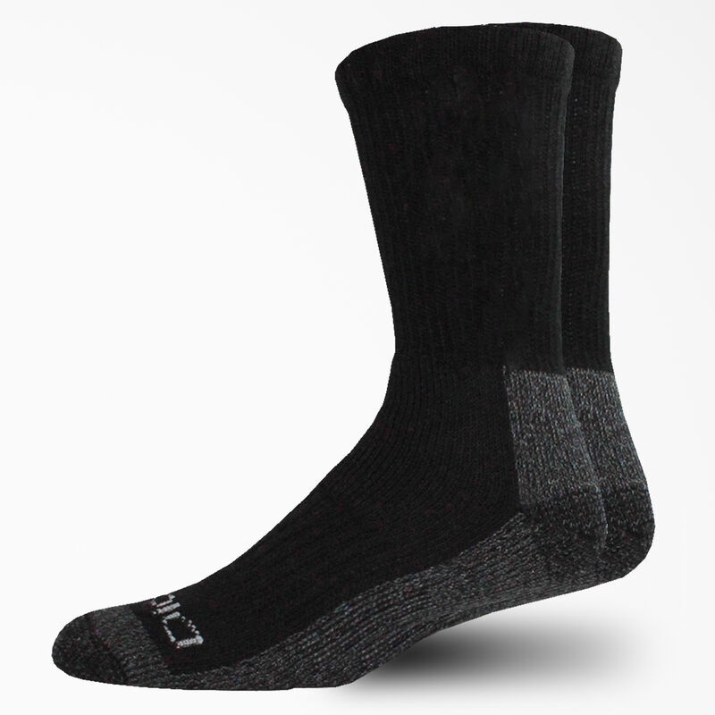 Dickies Steel Toe Crew Socks, Size 6-12, 2-Pack Black ID-gxaHzTUn