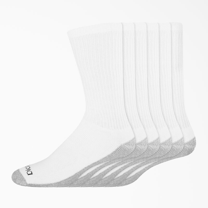 Dickies Work Crew Socks, Size 6-12, 6-Pack White ID-gyYrI3fS