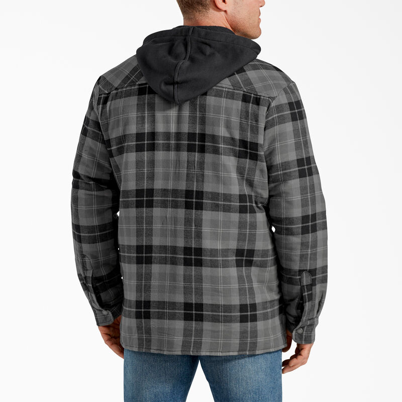 Dickies Flannel Hooded Shirt Jacket Slate Graphite Plaid ID-hFLORP90