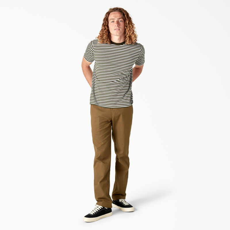 Dickies Skateboarding Striped T-Shirt Dark Olive/White Stripe ID-hO05V9RX