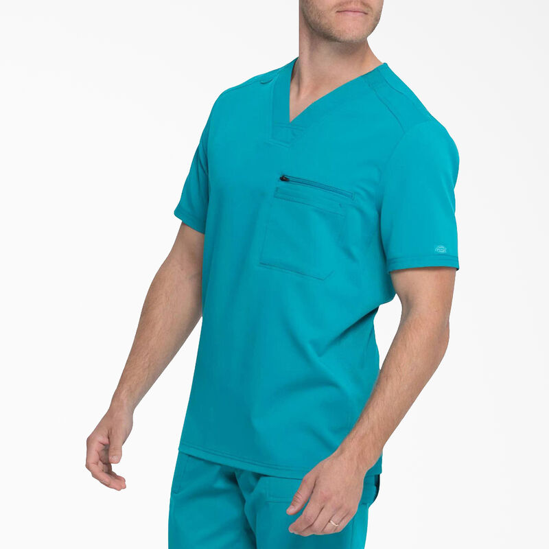 Dickies Men's Balance V-Neck Scrub Top Teal ID-hPgt4bze