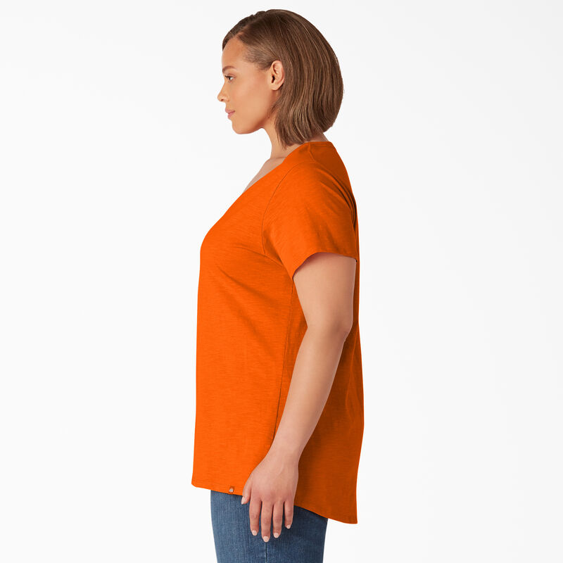 Dickies Plus Short Sleeve V-Neck T-Shirt Scarlet Ibis ID-hVxYWYJZ