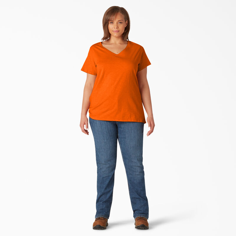 Dickies Plus Short Sleeve V-Neck T-Shirt Scarlet Ibis ID-hVxYWYJZ