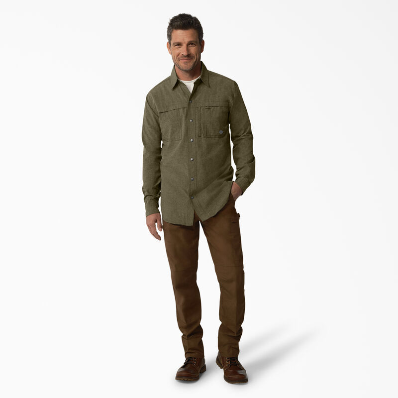 Dickies Cooling Long Sleeve Work Shirt Military Green Heather ID-hYYmBBvN