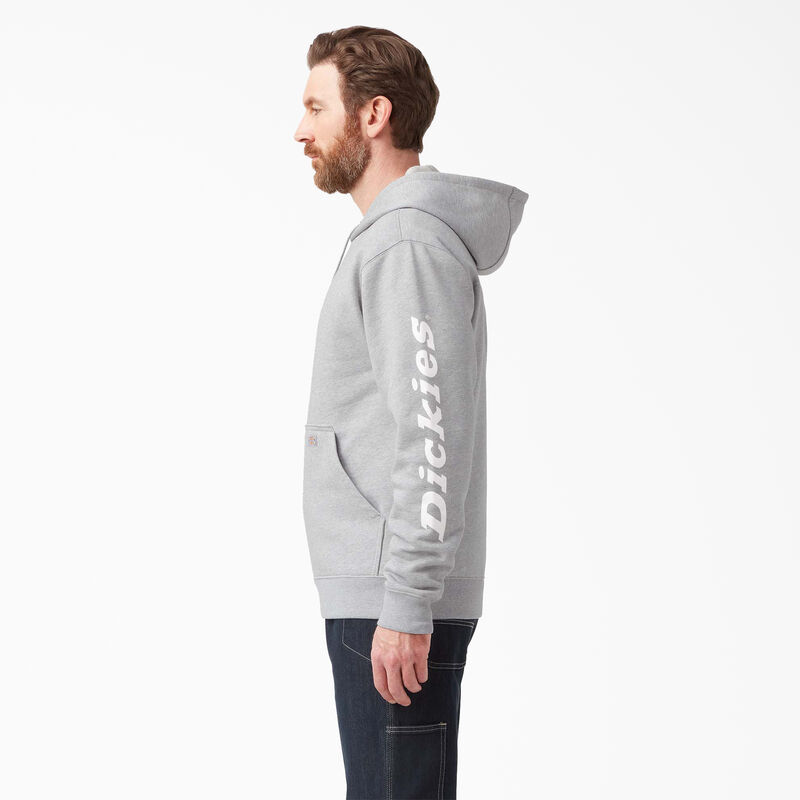 Dickies Water Repellent Logo Sleeve Hoodie Heather Gray ID-hieJ3iqW