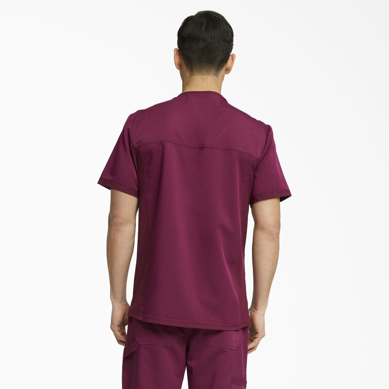 Dickies Men's Balance V-Neck Scrub Top Wine ID-i55CgAxa
