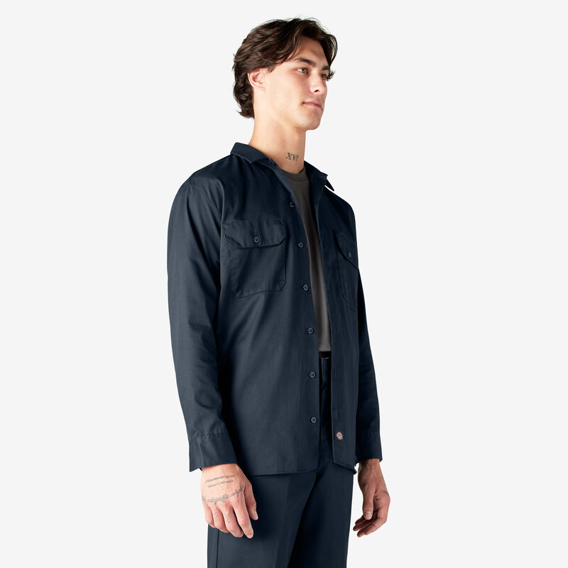 Dickies Long Sleeve Work Shirt Dark Navy ID-iGcS4TBV