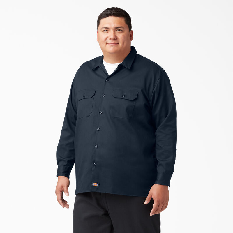 Dickies Long Sleeve Work Shirt Dark Navy ID-iGcS4TBV