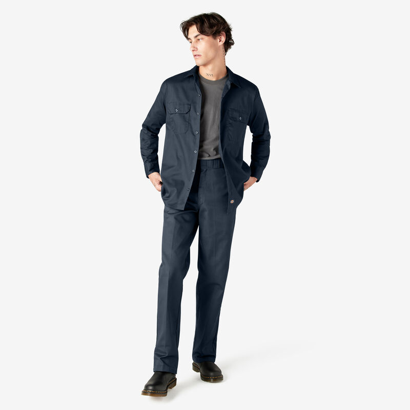 Dickies Long Sleeve Work Shirt Dark Navy ID-iGcS4TBV