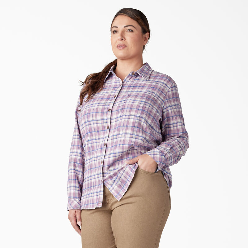 Dickies Plus Long Sleeve Plaid Flannel Shirt Grapeade/Orchard Plaid ID-iIwS8e7z